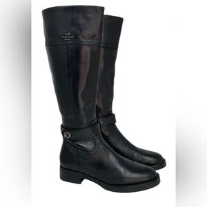 Coach Black Leather Ankle Boots